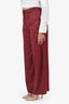 Opening Ceremony Burgundy Silk Wide Leg Pants Size 4