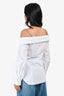 MM6 by: Maison Margiela White Button Up Off Shoulder Crystal Detail Top Size S