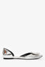 Roger Vivier Sliver Patent Leather Embellished Flats Size 6.5