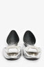 Roger Vivier Sliver Patent Leather Embellished Flats Size 6.5