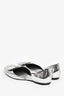 Roger Vivier Sliver Patent Leather Embellished Flats Size 6.5