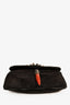 Valentino Vintage Black Suede/Gemstone Shoulder Bag