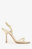 Jimmy Choo Gold Metallic Leather Strappy Size 39