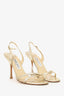 Jimmy Choo Gold Metallic Leather Strappy Size 39