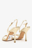 Jimmy Choo Gold Metallic Leather Strappy Size 39
