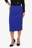 Escada Blue High Waist Knee Length Skirt Size 44
