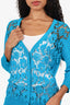Escada Blue Lace Detail Long Sleeve Cardigan Size L