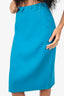 Escada Blue High Waisted knee Length Skirt Size 44