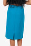 Escada Blue High Waisted knee Length Skirt Size 44