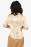 Hermès White/Beige Silk Printed Blouse Size 38