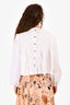 Ganni White Poplin Pleated Long Sleeves Top Size 34