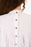 Ganni White Poplin Pleated Long Sleeves Top Size 34