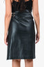 Sacai Black Leather Fringe Midi Skirt Size 2