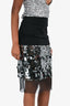 Dorothee Schumacher Black Layered/ Green Sequin/Tulle Midi Skirt Size 1