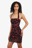 AFRM Black/Red Kiss Print Ruched Mini Dress Size XS