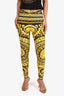 Versace Black/Gold Printed Leggings Size 38