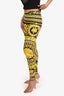 Versace Black/Gold Printed Leggings Size 38