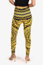 Versace Black/Gold Printed Leggings Size 38