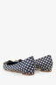 Manolo Blahnik Navy/Gold Polka Dot Hangelt Flats Size 37.5