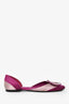 Roger Vivier Purple/Pink Satin Crystal Buckle Flats Size 37.5