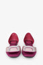Roger Vivier Purple/Pink Satin Crystal Buckle Flats Size 37.5