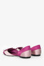 Roger Vivier Purple/Pink Satin Crystal Buckle Flats Size 37.5