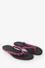 Pre-Loved Chanel™ Purple Suede Chain CC Charm Flip Flops Size 39
