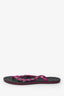Pre-Loved Chanel™ Purple Suede Chain CC Charm Flip Flops Size 39