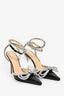 Mach & Mach Black Patent Leather Crystal Bow Heels Size 39.5