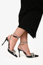 Mach & Mach Black Patent Leather Crystal Bow Heels Size 39.5