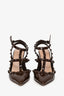 Valentino Brown Patent Rockstud Cage Heels Size 36
