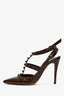 Valentino Brown Patent Rockstud Cage Heels Size 36