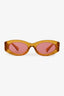 Miu Miu Yellow Clear Frame Pink Lens Oval Sunglasses