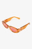 Miu Miu Yellow Clear Frame Pink Lens Oval Sunglasses