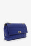 Pre-Loved Chanel™ 2000-02 Blue Chocolate Bar Mademoiselle 255 Reissue Flap Bag