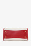 Prada White/Red Canvas/Saffiano Leather Canapa Tote