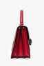 Bvlgari Red Leather Serpenti Top Handle Bag