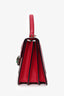 Bvlgari Red Leather Serpenti Top Handle Bag
