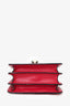 Bvlgari Red Leather Serpenti Top Handle Bag