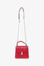Bvlgari Red Leather Serpenti Top Handle Bag