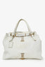 Fendi White Leather Villa Selleria Borghese Tote