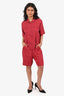 Isabel Marant Etoile Red Linen Zip-up Romper Size 40