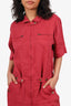 Isabel Marant Etoile Red Linen Zip-up Romper Size 40