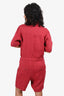Isabel Marant Etoile Red Linen Zip-up Romper Size 40
