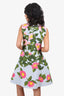 Oscar de la Renta Blue Camellia Jacquard Mini Dress Size M