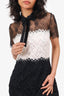 Sandro Black/White Rozen Two-Tone Lace Mini Dress Size 3