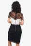 Sandro Black/White Rozen Two-Tone Lace Mini Dress Size 3