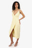Camila Coelho Yellow 'Aaliyah' Button Detail Midi Dress Size M