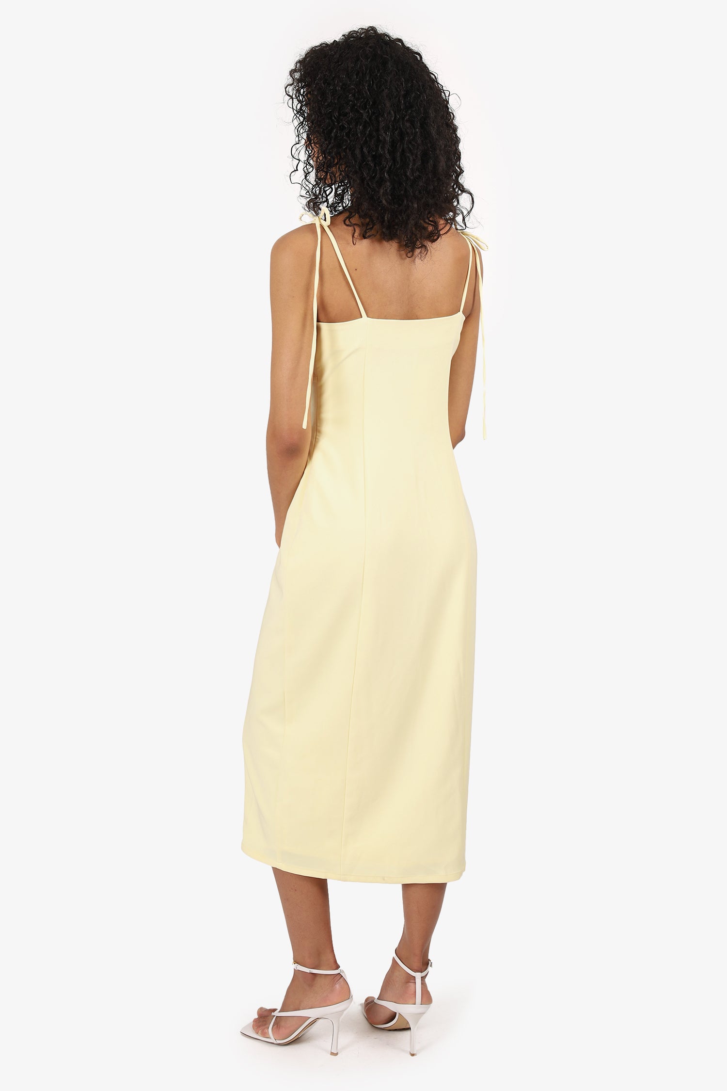 Camila Coelho Yellow 'Aaliyah' Button Detail Midi Dress Size M – Mine &  Yours