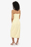 Camila Coelho Yellow 'Aaliyah' Button Detail Midi Dress Size M